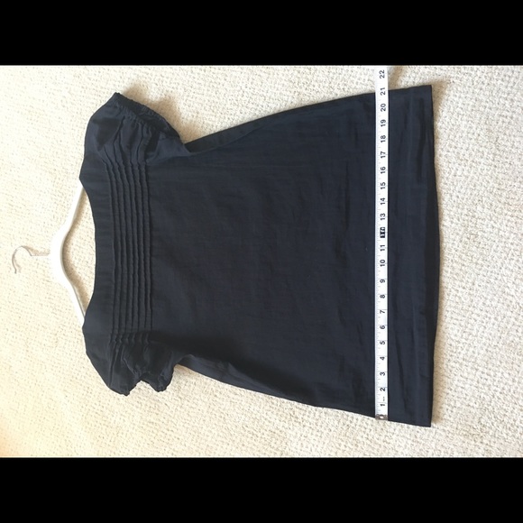 Theory Black Capped Sleeve Linen Blouse - Picture 7 of 7